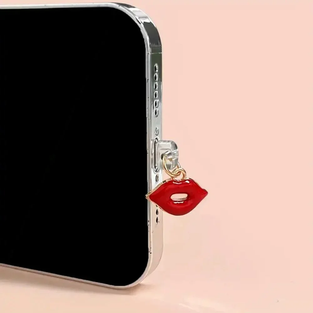 Sexy Cute Red Lips Apple iPhone • Dust Plug